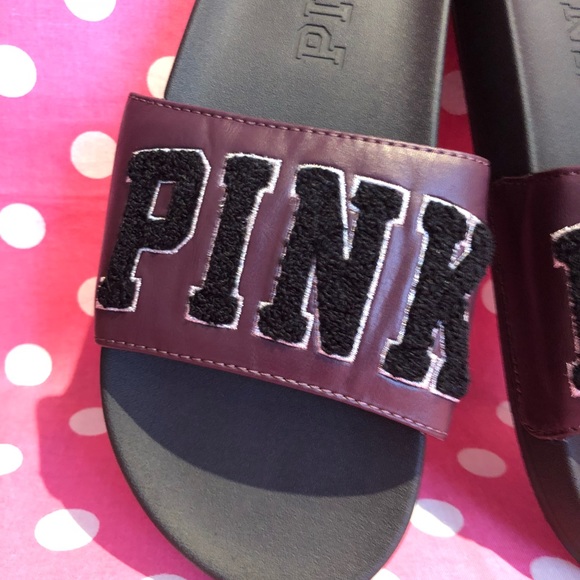 NWT VS PINK black orchid single strap slides - Picture 2 of 4